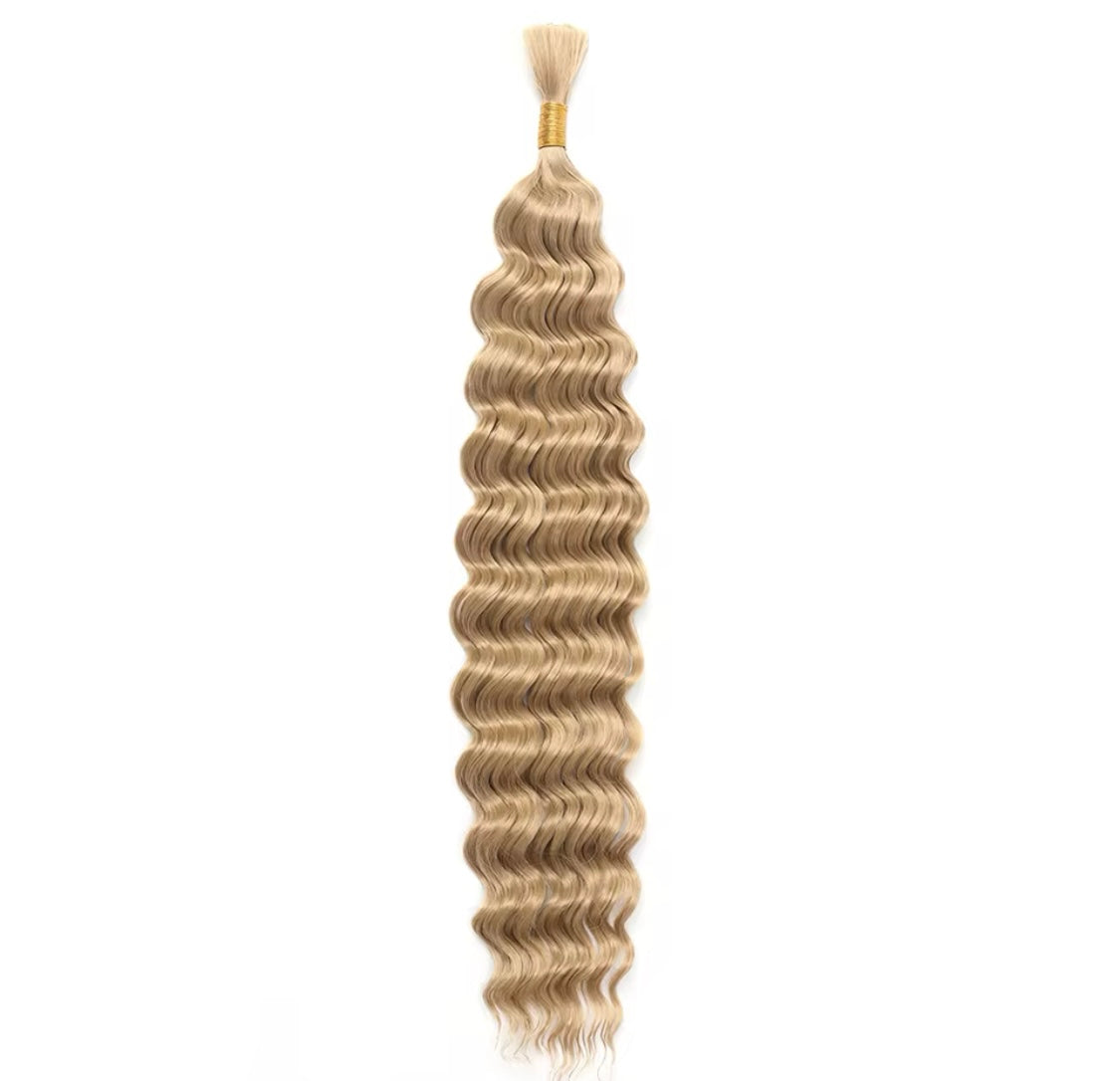 1 Stück Bronze Synthetisches lockiges Haarverlängerung Deep Wave Flechthaar für Boho-Zöpfe und Crochet Curl - RAIZA Collection