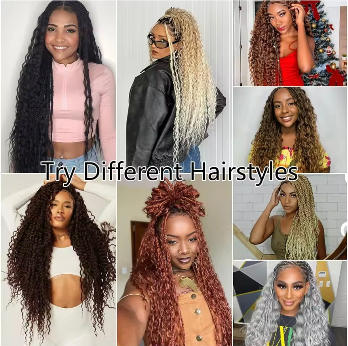 1 Stück Bronze Synthetisches lockiges Haarverlängerung Deep Wave Flechthaar für Boho-Zöpfe und Crochet Curl - RAIZA Collection