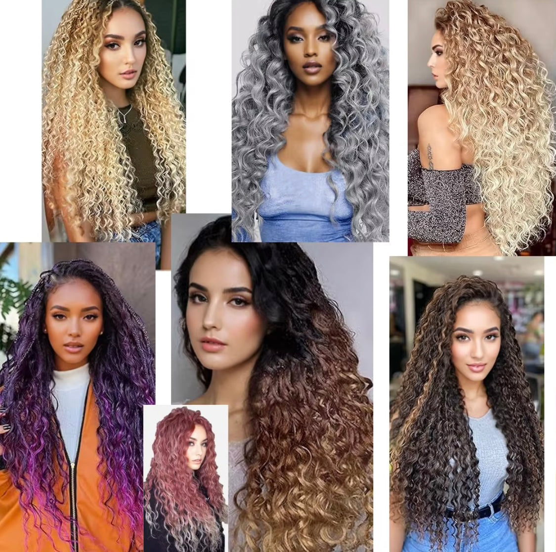 1 Stück Bronze Synthetisches lockiges Haarverlängerung Deep Wave Flechthaar für Boho-Zöpfe und Crochet Curl - RAIZA Collection