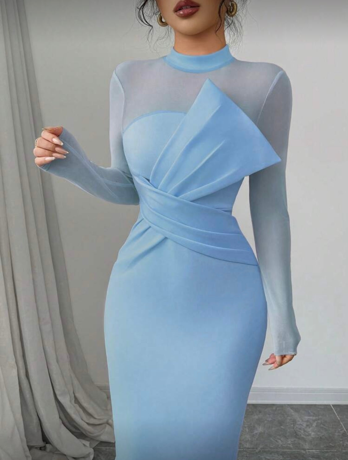 Cocktailkleid Festliche Elegante Schickes Figurbetontes und Asymmetrische Damen Kleid