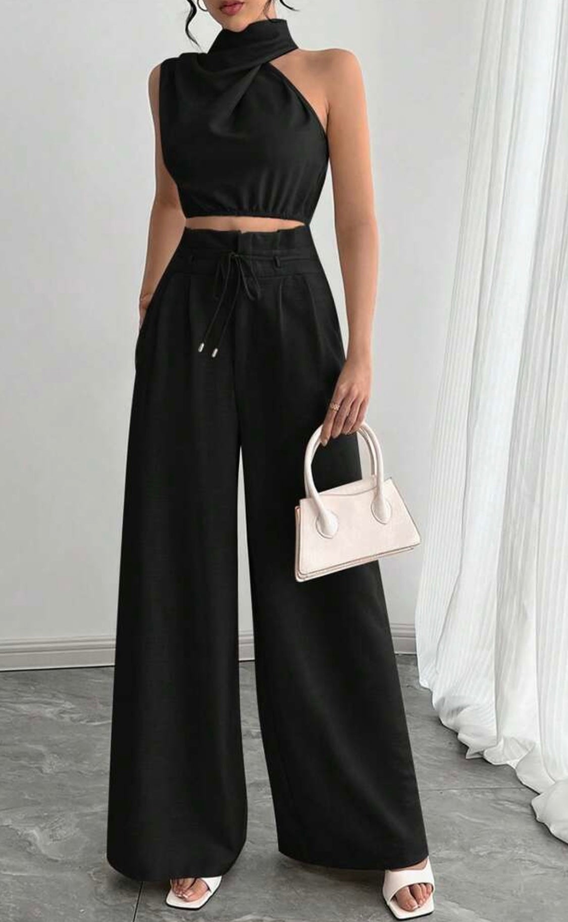 Stylisches Set Hose und Asymmetrischer Ausschnitt top - RAIZA Collection