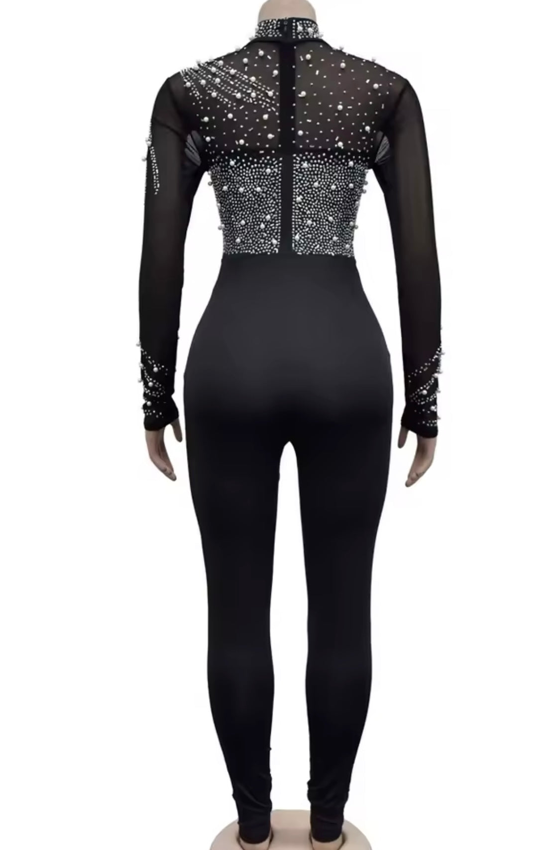 Elegant Festlich Hohe Taille Overall Jumpsuit mit Kristal - RAIZA Collection
