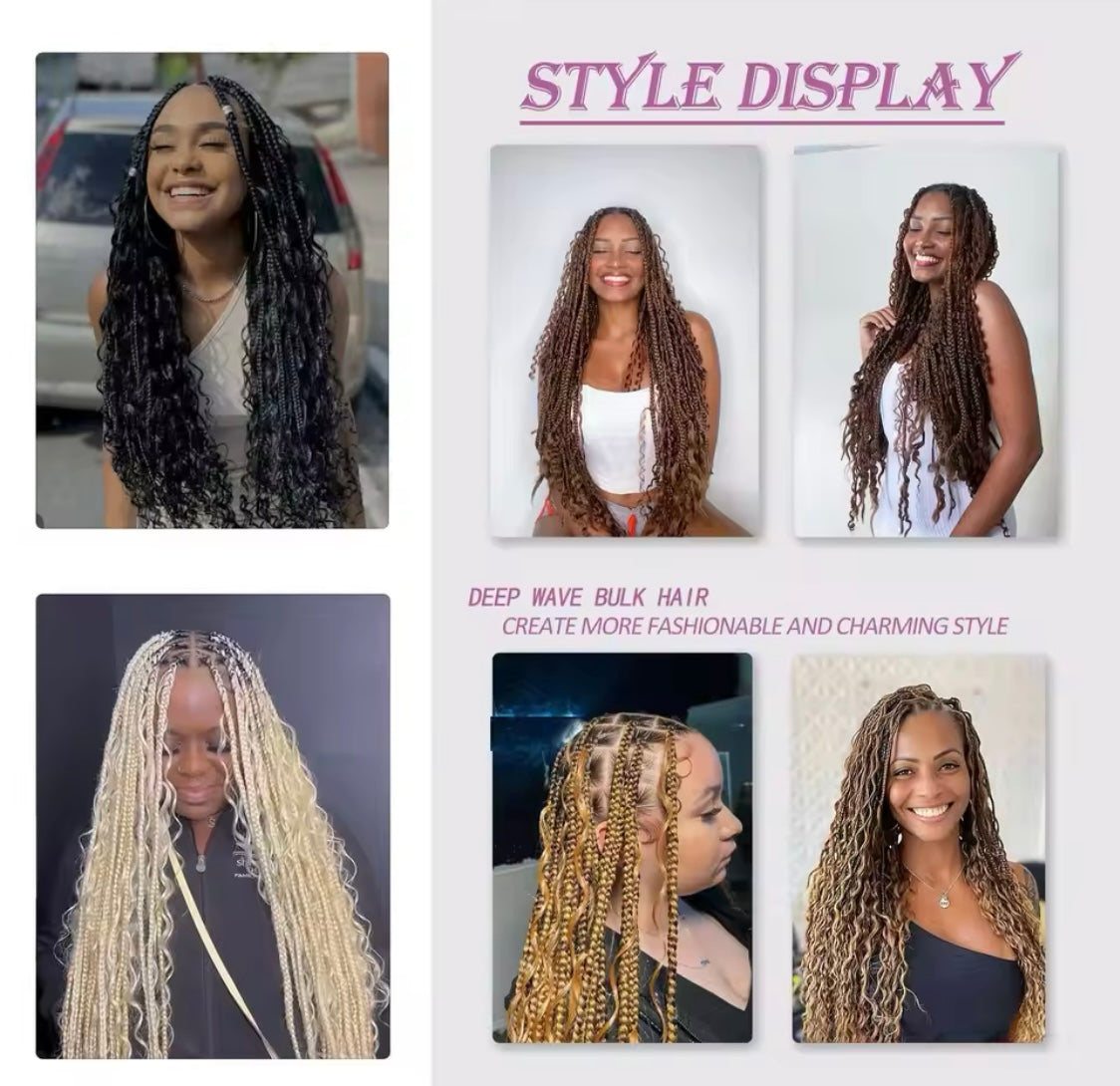 1 Stück Bronze Synthetisches lockiges Haarverlängerung Deep Wave Flechthaar für Boho-Zöpfe und Crochet Curl - RAIZA Collection