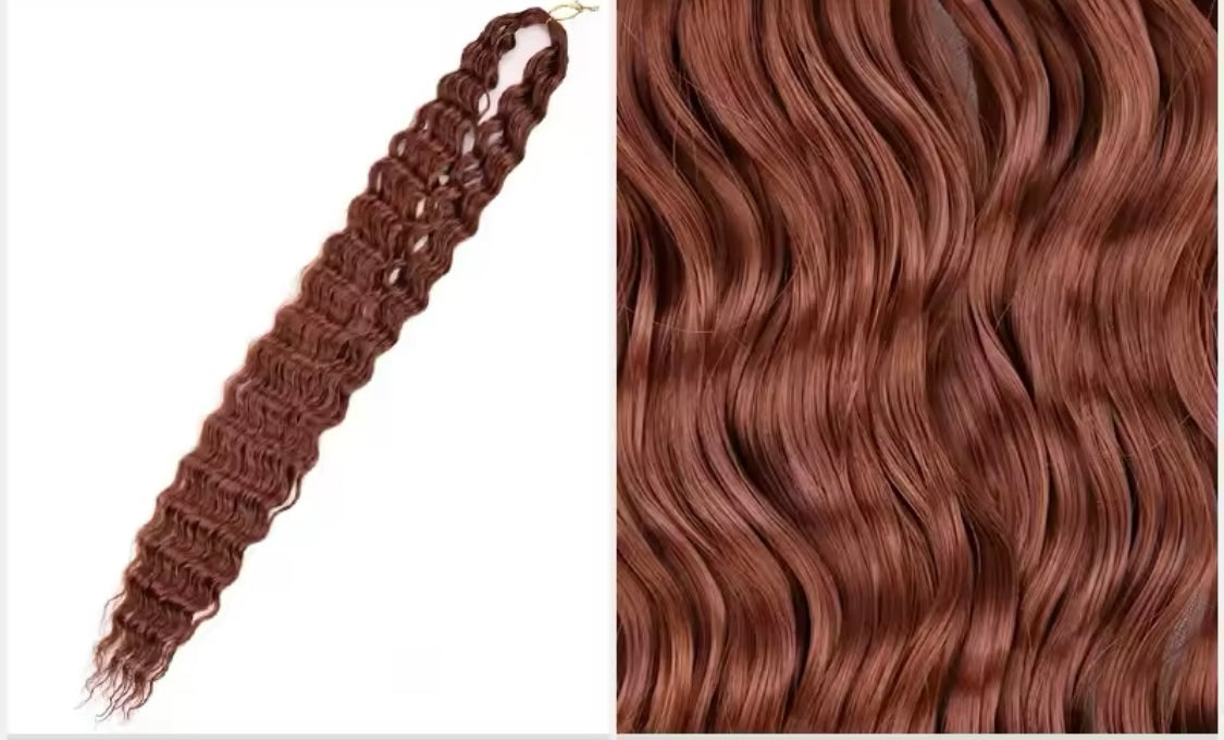 1 Stück Braun Synthetisches lockiges Haarverlängerung Deep Wave Flechthaar für Boho-Zöpfe und Crochet Curl - RAIZA Collection