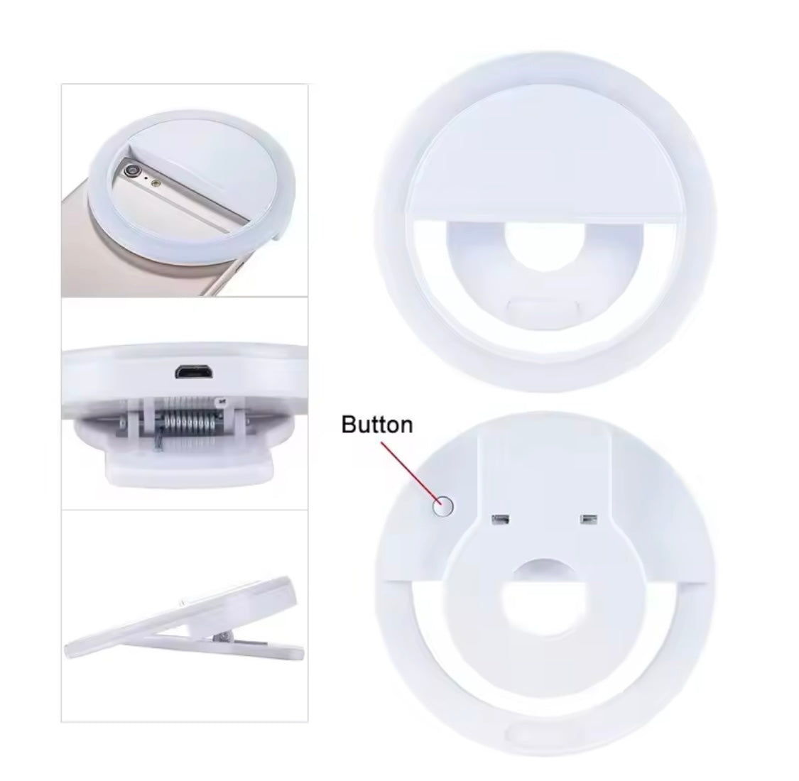 Tragbare LED Selfie Ring Licht Flash Für Handy Laptop mit USB-Telefonladegerät - RAIZA Collection