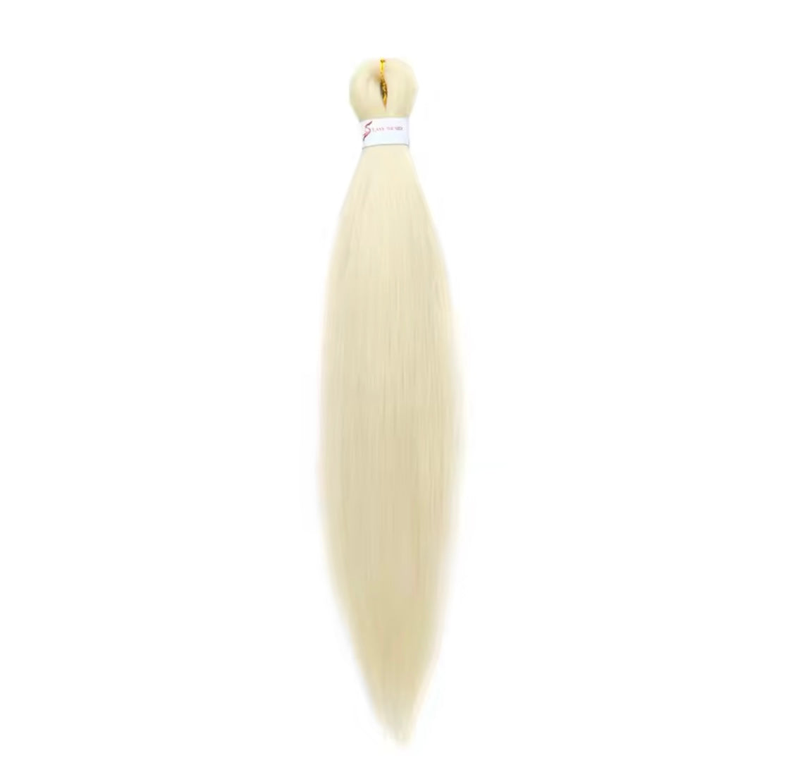 1 Stück Blond (Farbe 613) Pre Stretched Braiding Hair Yaki Texture Kunsthaar zum einflechten Zöpfe box Braids Haar Professional Synthetic Hair Extension Flechthaar Haarverlängerung - RAIZA Collection
