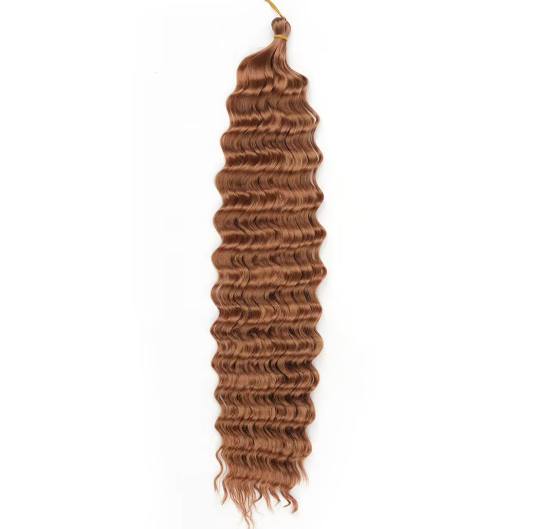 1 Stück Braun Synthetisches lockiges Haarverlängerung Deep Wave Flechthaar für Boho-Zöpfe und Crochet Curl - RAIZA Collection