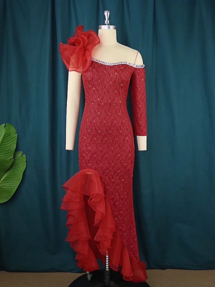 Raiza collection - Figurbetontes Damen elegant Kleid mit Einer Schulter Frei - RAIZA Collection