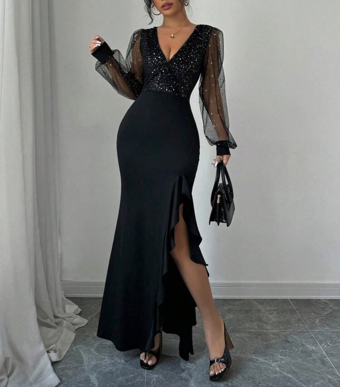 Cocktailkleid Festliche Elegante Schickes Figurbetontes und Asymmetrische Damen Kleid