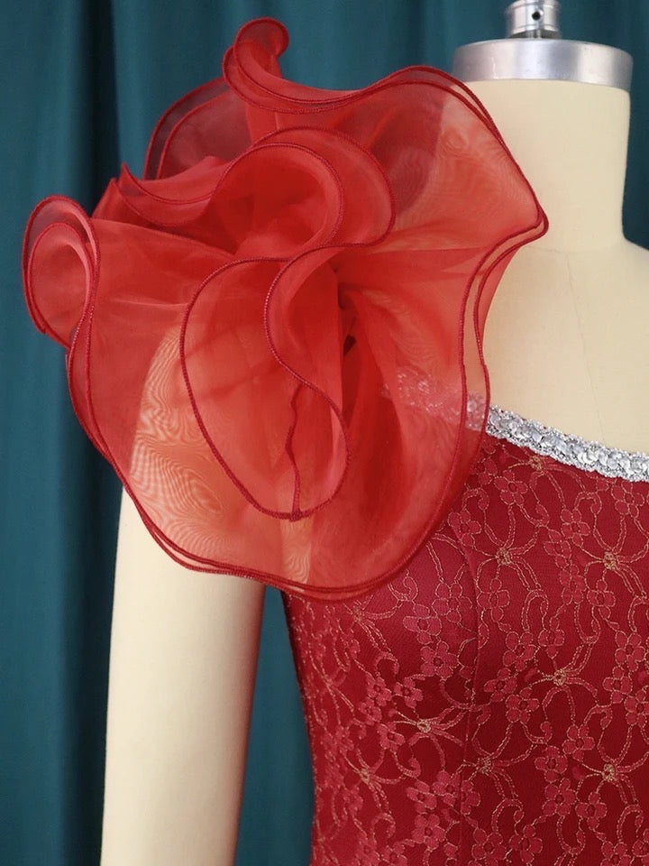 Raiza collection - Figurbetontes Damen elegant Kleid mit Einer Schulter Frei - RAIZA Collection