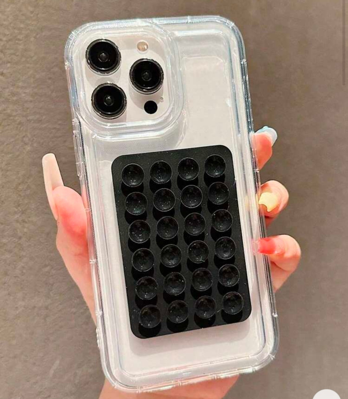 Multifunktionaler Saugnapf aus Silikon für Handy-Befestigung, Saugnapf-Rückseite, selbstklebendes Silikon-Gummi-Sauger-Pad für feste Unterlage - RAIZA Collection