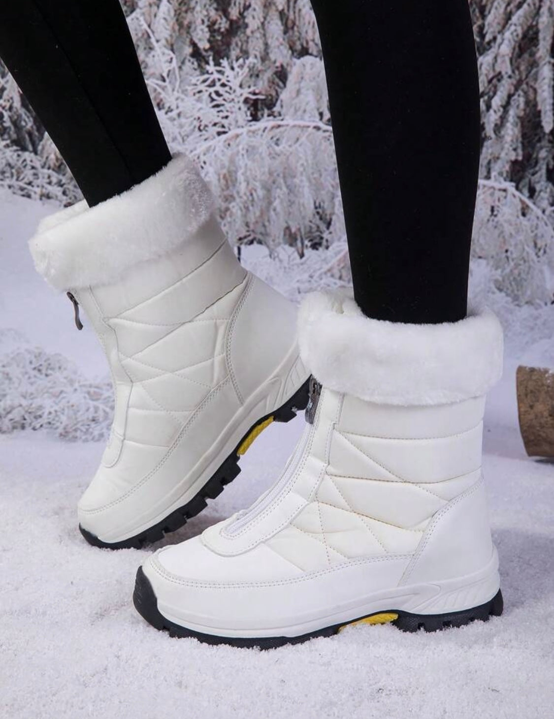 Winterstiefel Damen Warm Schneestiefel Winterschuhe und rutschfesten Sohlen Geeignet für die Schneesaison im Winter mit Reißverschluss vorne - RAIZA Collection