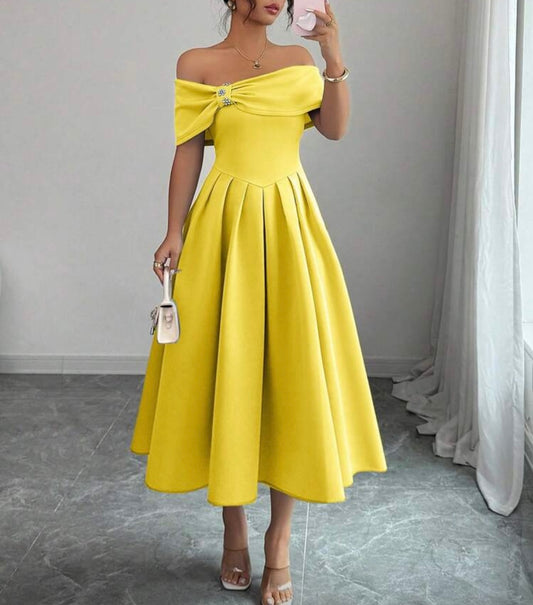Cocktailkleid Festliche Elegante Schickes Figurbetontes und Asymmetrische Damen Kleid