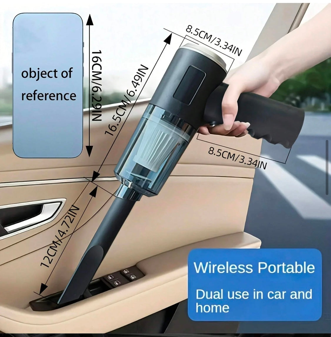Auto Staubsauger Hoch leistungs tragbare drahtlose bürstenlose tragbarer Mini-Staubklemmer, trocken und nass, für Zuhause, Auto, Dual-Use-Wireless-Handreinigungsgeräte, USB-Aufladung - RAIZA Collection
