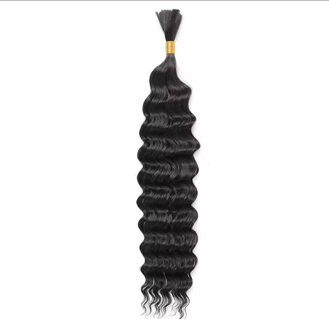 1 Stück in verschiedenen Farben Synthetisches lockiges Deep Wave Flechthaar für Boho-Zöpfe und Crochet Curl - RAIZA Collection