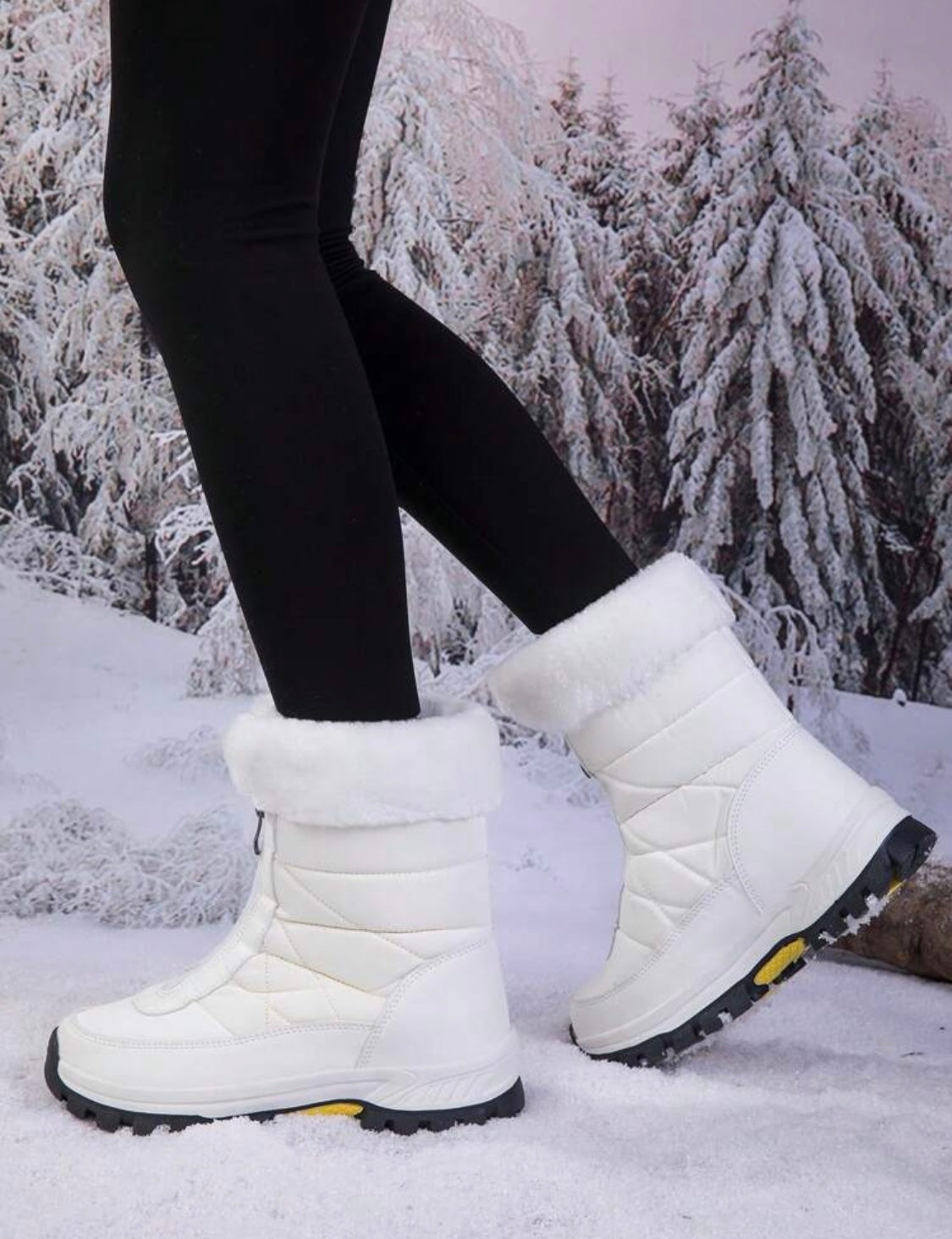Winterstiefel Damen Warm Schneestiefel Winterschuhe und rutschfesten Sohlen Geeignet für die Schneesaison im Winter mit Reißverschluss vorne - RAIZA Collection