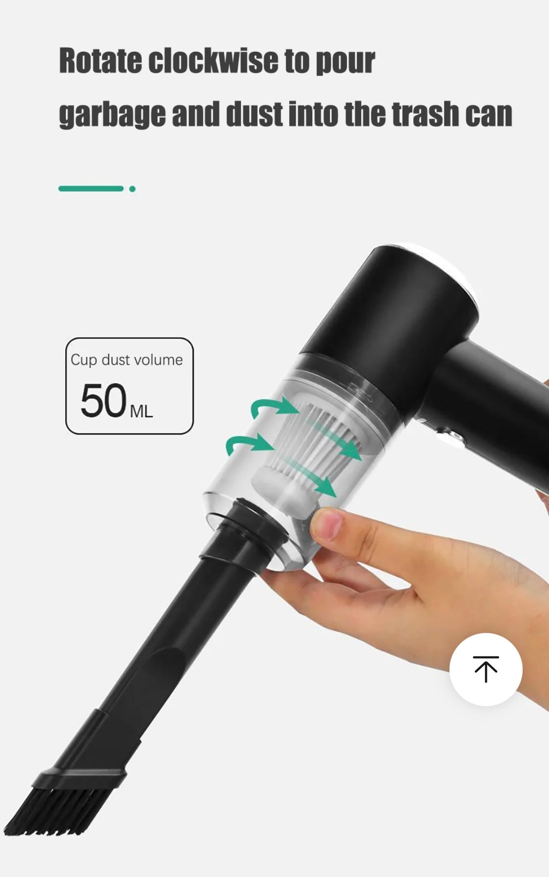 Auto Staubsauger Hoch leistungs tragbare drahtlose bürstenlose tragbarer Mini-Staubklemmer, trocken und nass, für Zuhause, Auto, Dual-Use-Wireless-Handreinigungsgeräte, USB-Aufladung - RAIZA Collection