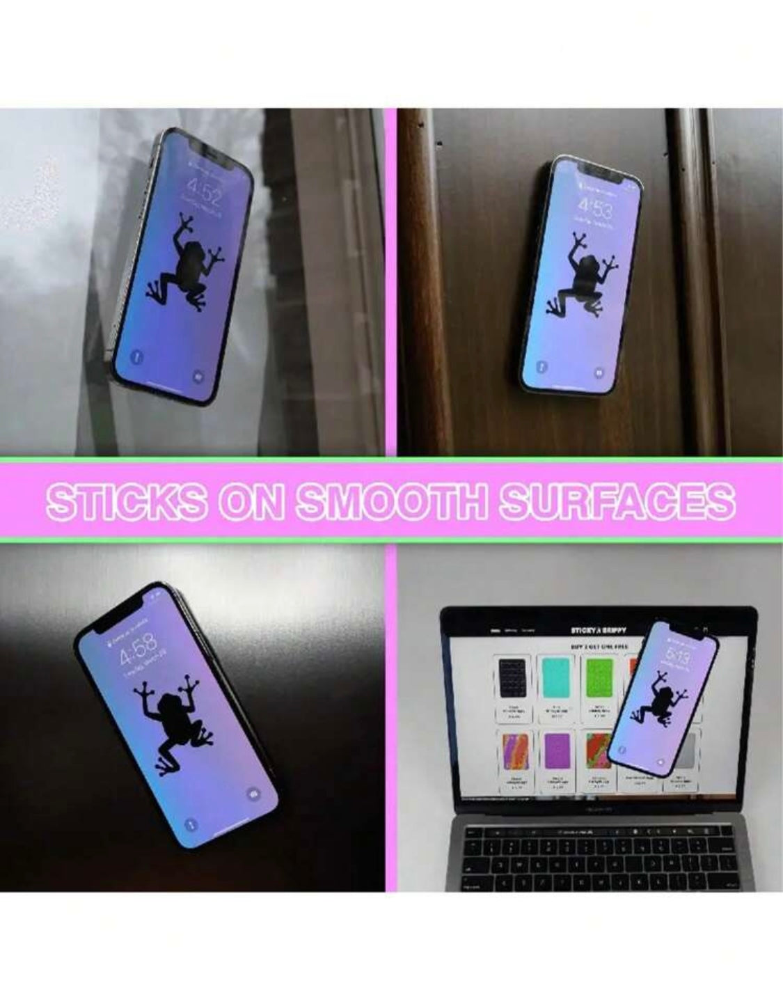 Multifunktionaler Saugnapf aus Silikon für Handy-Befestigung, Saugnapf-Rückseite, selbstklebendes Silikon-Gummi-Sauger-Pad für feste Unterlage - RAIZA Collection