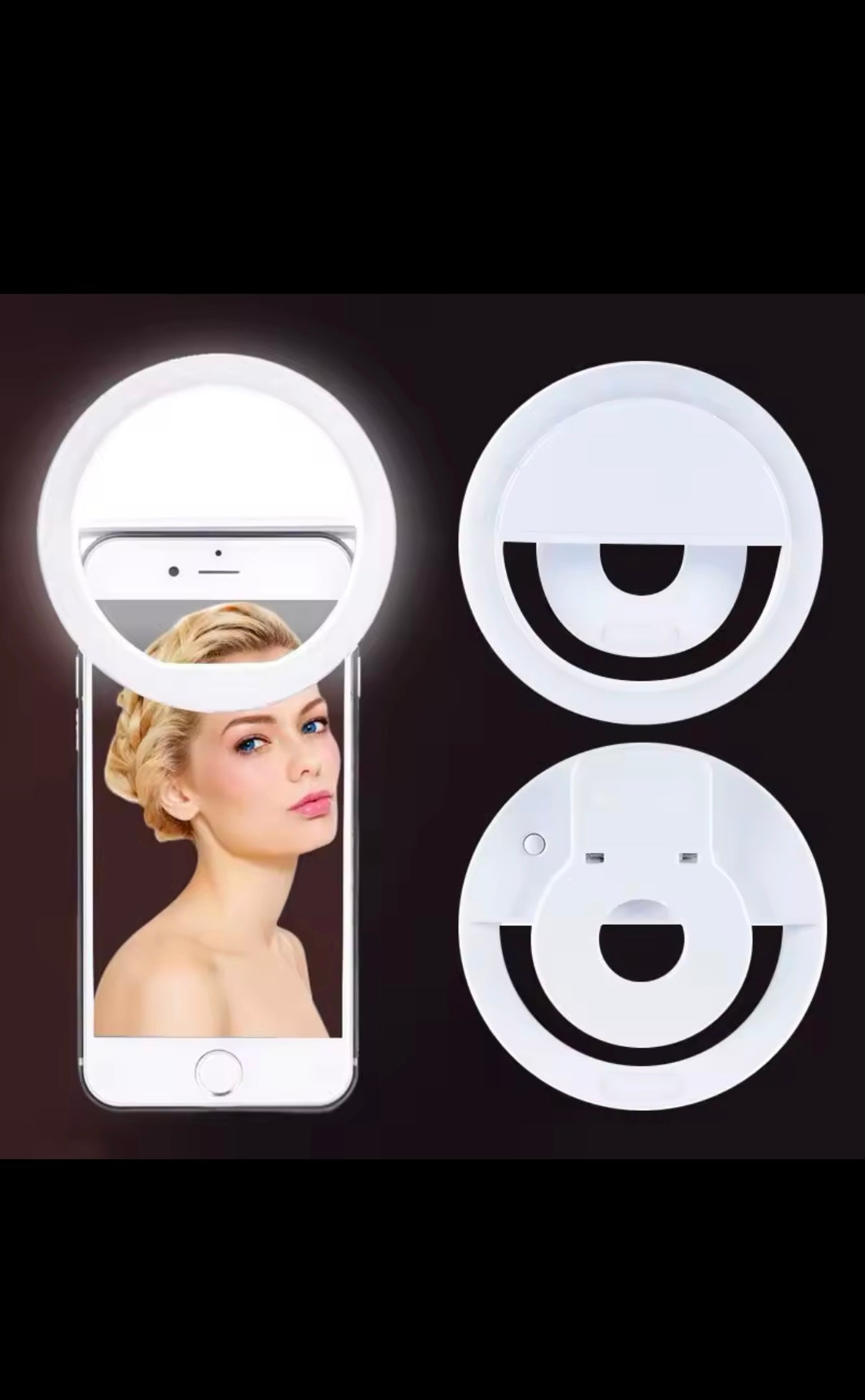 Tragbare LED Selfie Ring Licht Flash Für Handy Laptop mit USB-Telefonladegerät - RAIZA Collection