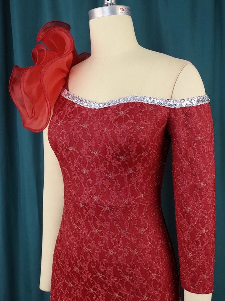 Raiza collection - Figurbetontes Damen elegant Kleid mit Einer Schulter Frei - RAIZA Collection