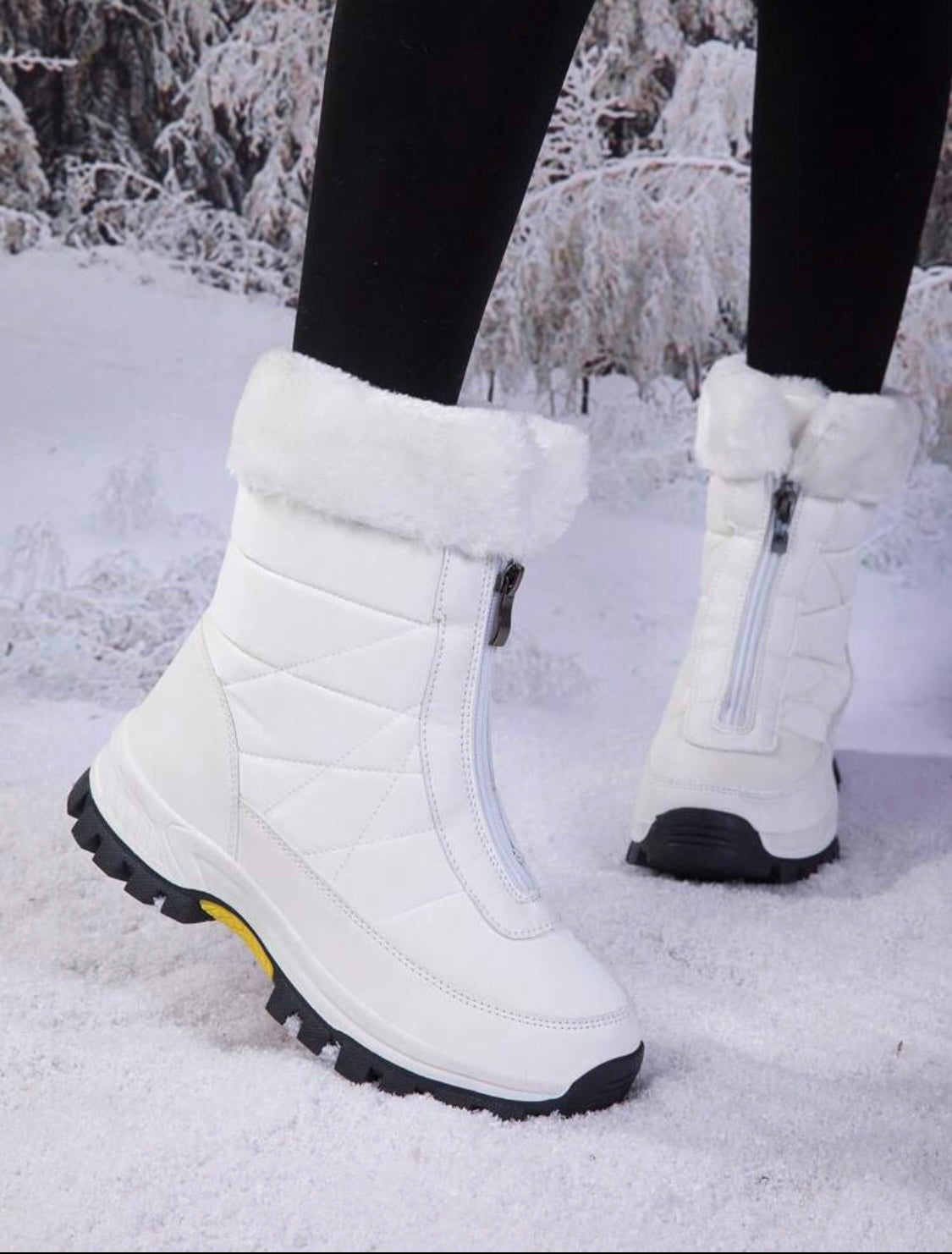 Winterstiefel Damen Warm Schneestiefel Winterschuhe und rutschfesten Sohlen Geeignet für die Schneesaison im Winter mit Reißverschluss vorne - RAIZA Collection