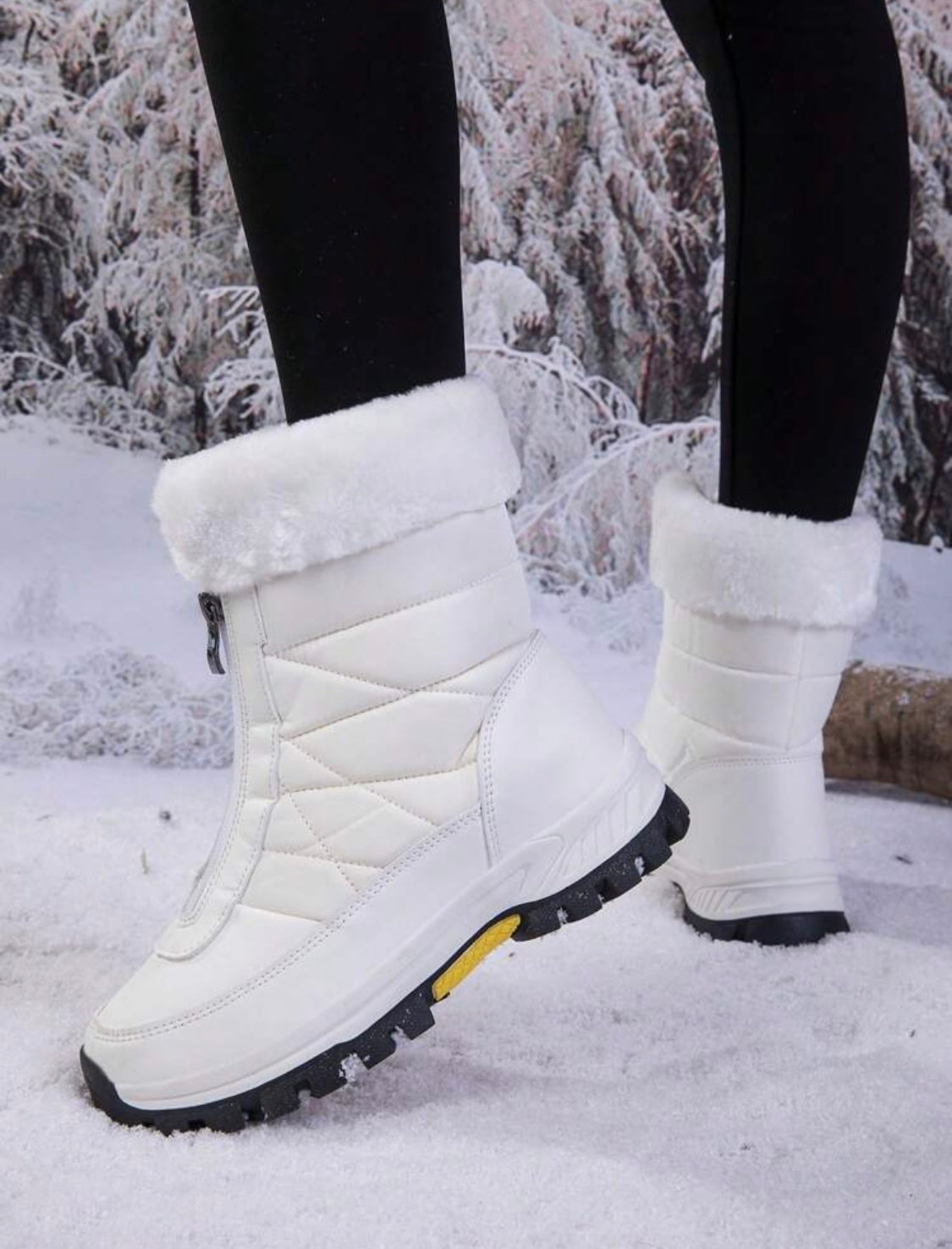 Winterstiefel Damen Warm Schneestiefel Winterschuhe und rutschfesten Sohlen Geeignet für die Schneesaison im Winter mit Reißverschluss vorne - RAIZA Collection
