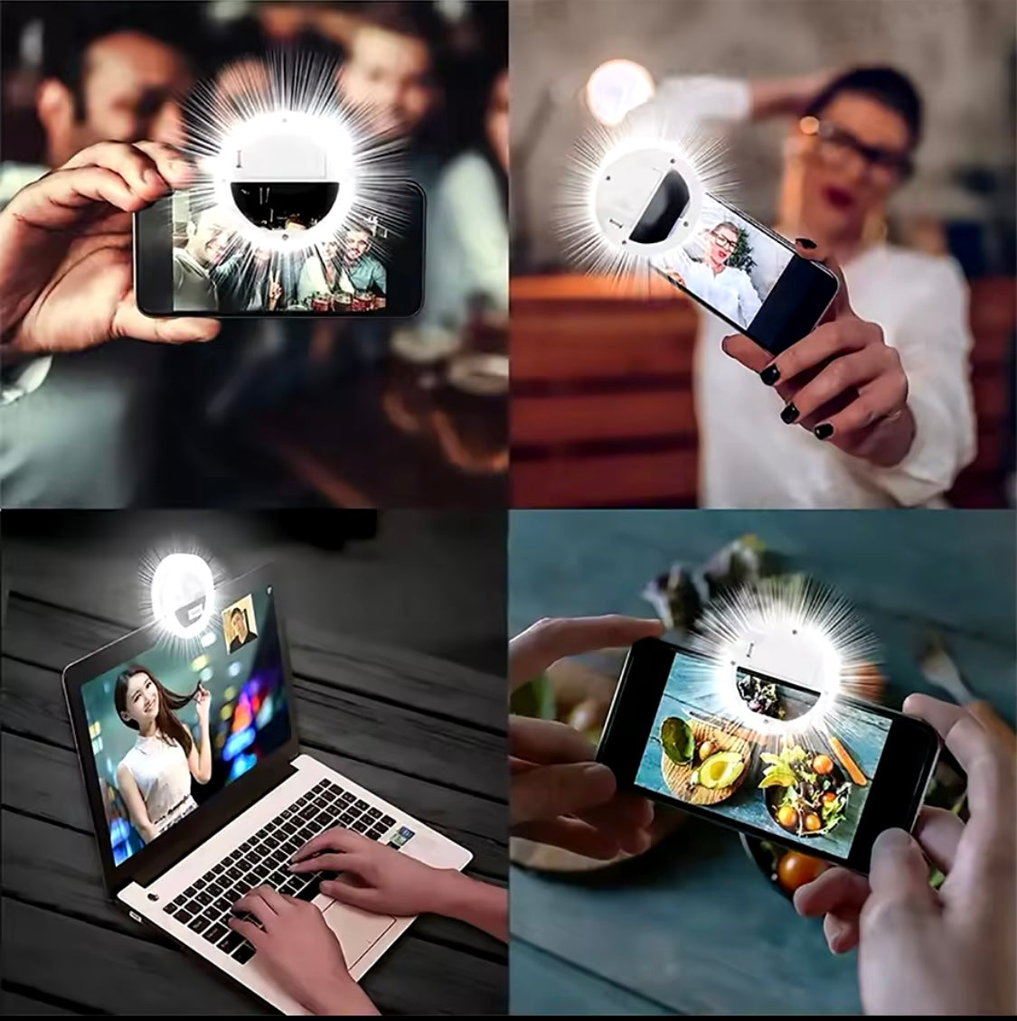 Tragbare LED Selfie Ring Licht Flash Für Handy Laptop mit USB-Telefonladegerät - RAIZA Collection