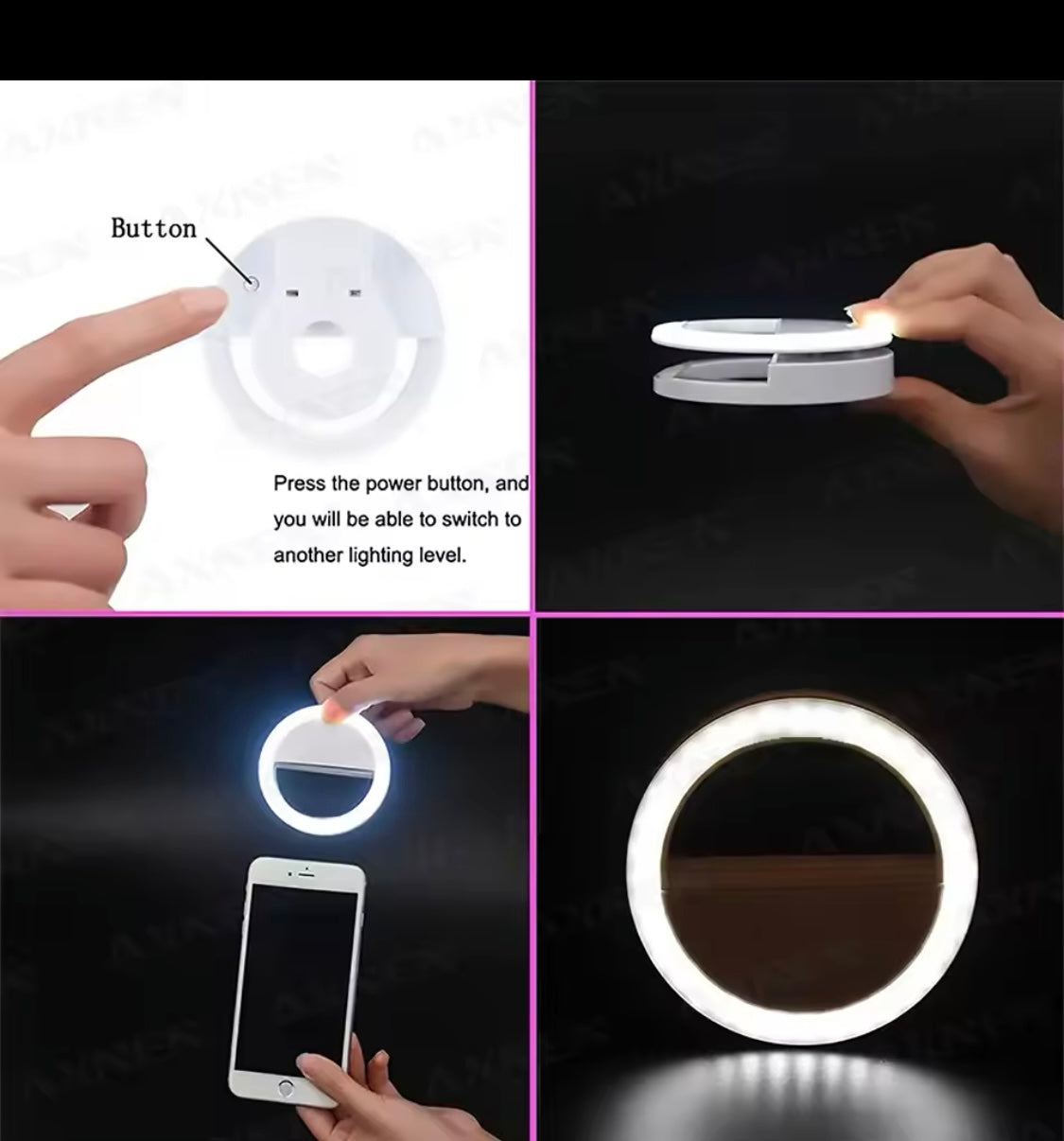 Tragbare LED Selfie Ring Licht Flash Für Handy Laptop mit USB-Telefonladegerät - RAIZA Collection