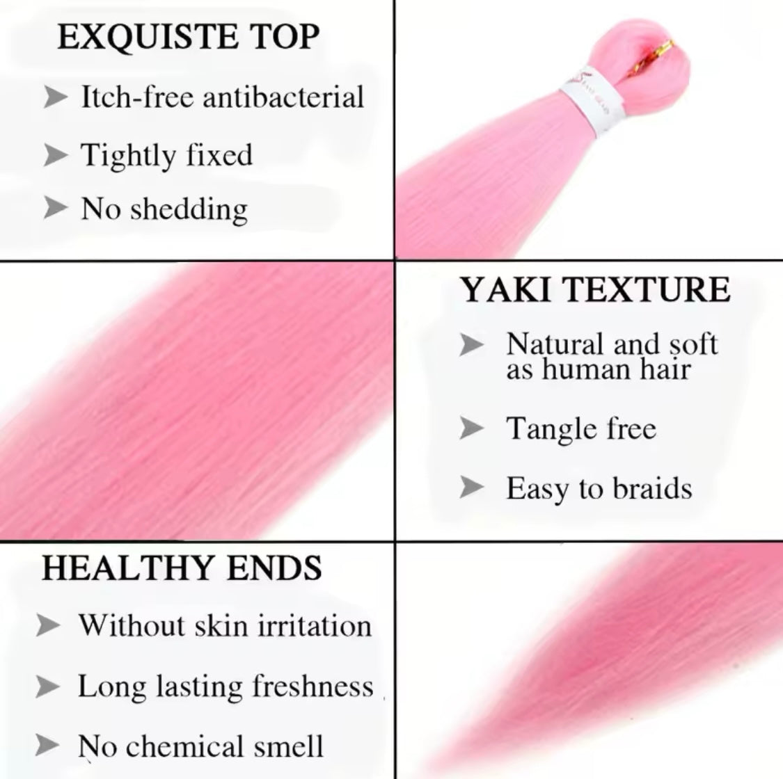 1 Stück in verschiedenen Farben Pre Stretched Braiding Hair Yaki Texture Kunsthaar zum einflechten Zöpfe box Braids Haar Professional Synthetic Hair Extension Flechthaar Haarverlängerung Blonde/Schwarz/Rosa/Rot - RAIZA Collection