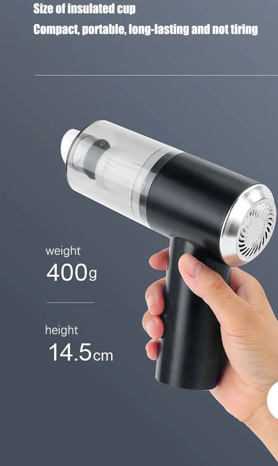 Auto Staubsauger Hoch leistungs tragbare drahtlose bürstenlose tragbarer Mini-Staubklemmer, trocken und nass, für Zuhause, Auto, Dual-Use-Wireless-Handreinigungsgeräte, USB-Aufladung - RAIZA Collection