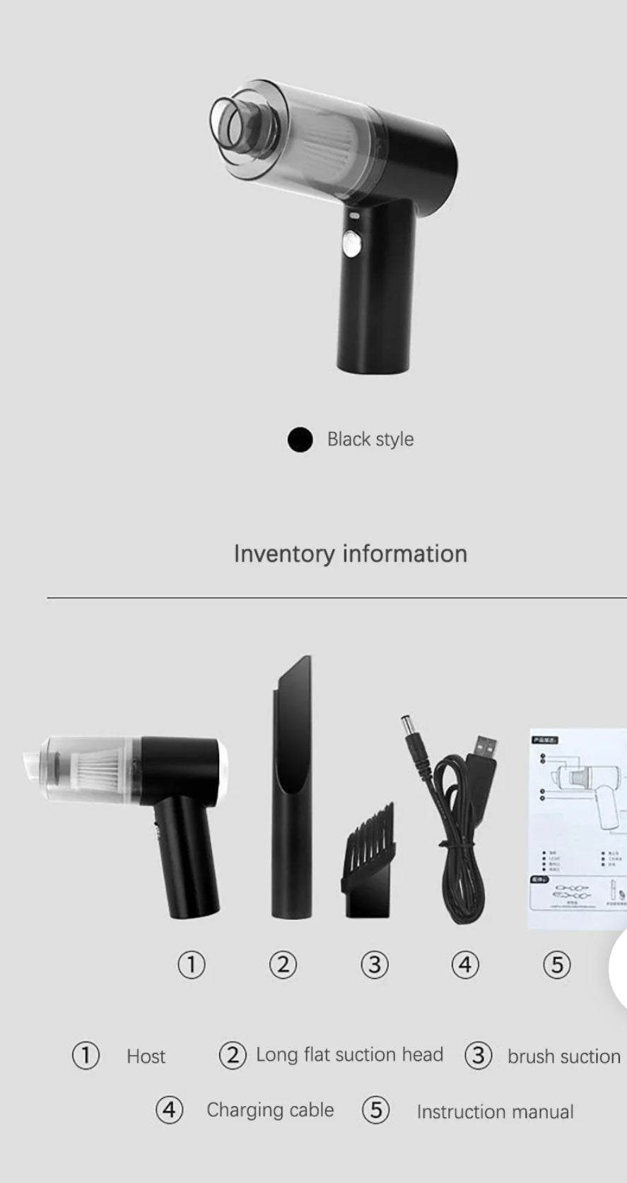 Auto Staubsauger Hoch leistungs tragbare drahtlose bürstenlose tragbarer Mini-Staubklemmer, trocken und nass, für Zuhause, Auto, Dual-Use-Wireless-Handreinigungsgeräte, USB-Aufladung - RAIZA Collection