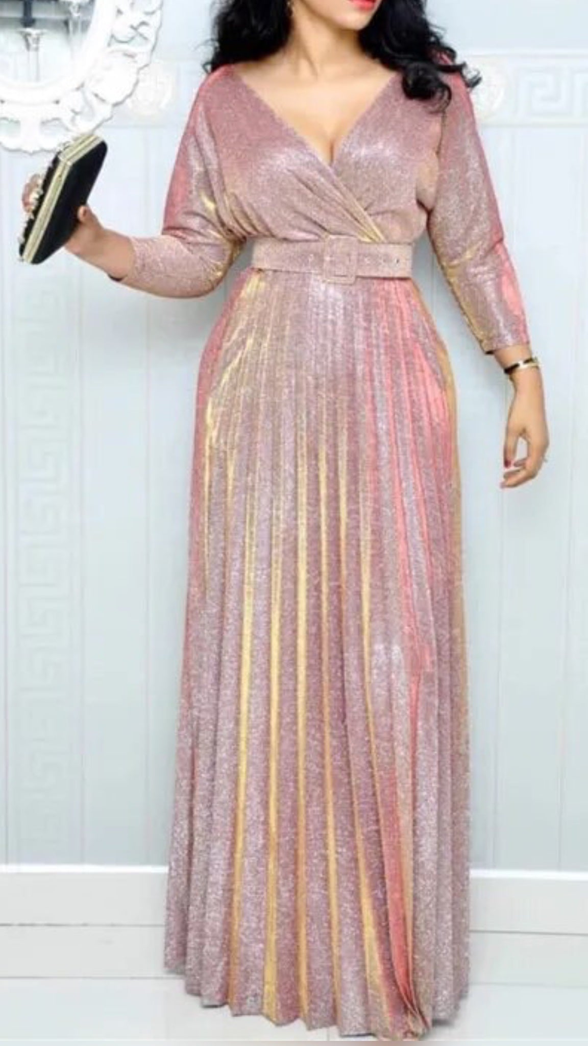 Raiza elegantes Kleid mit taille Gürtel und Glitzer - RAIZA Collection