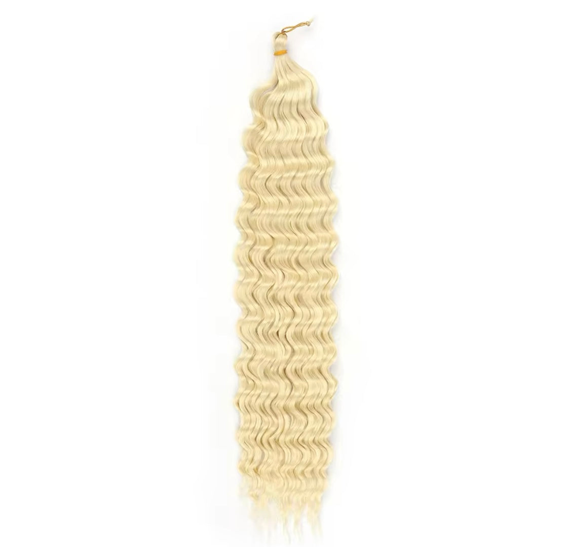 1 Stück Blonde Synthetisches lockiges Haarverlängerung Deep Wave Flechthaar für Boho-Zöpfe und Crochet Curl - RAIZA Collection