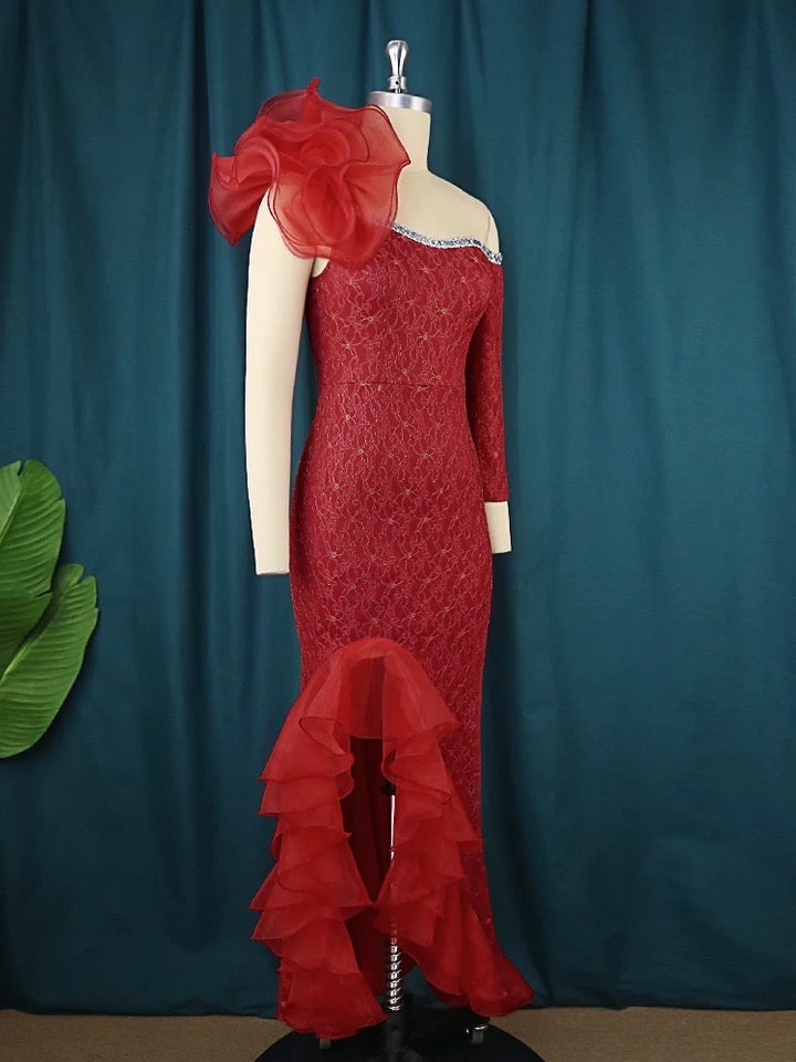 Raiza collection - Figurbetontes Damen elegant Kleid mit Einer Schulter Frei - RAIZA Collection
