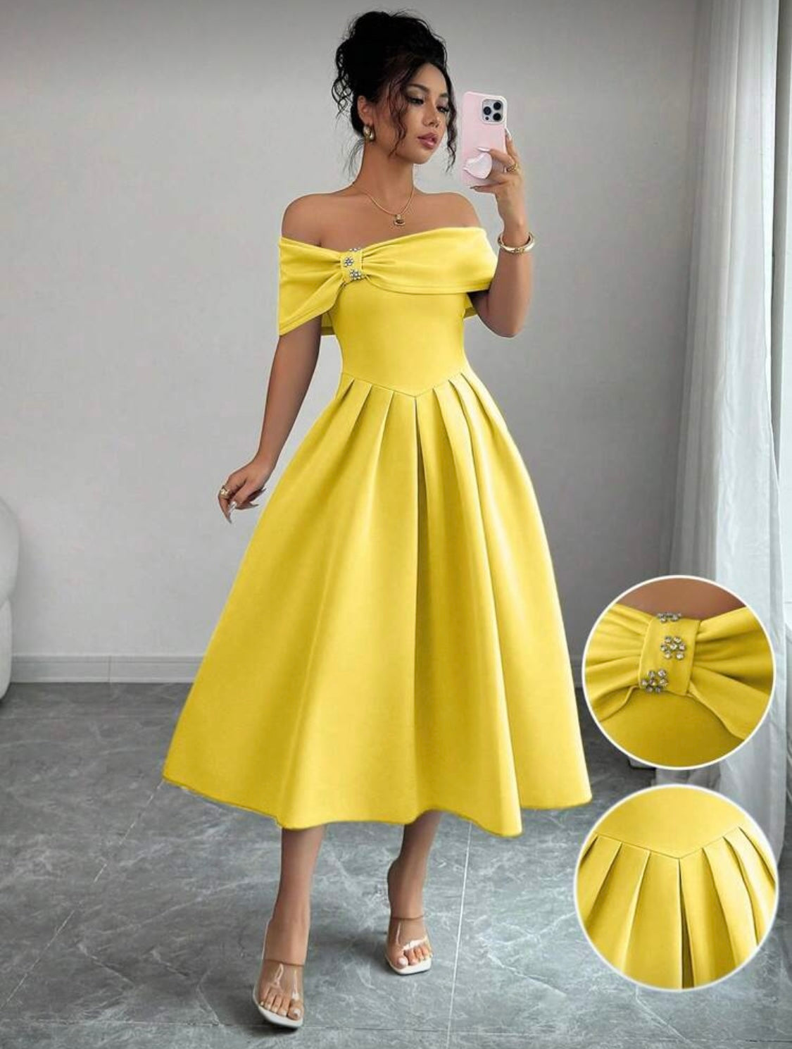 Cocktailkleid Festliche Elegante Schickes Figurbetontes und Asymmetrische Damen Kleid