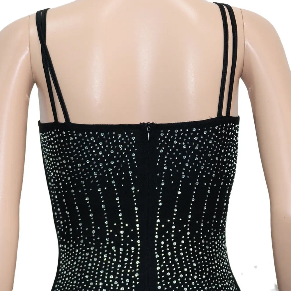 Damen Einteiler Jumpsuits Sexy Bodycon mit Strass Glitzernde Strampler Party Club Outfits Sexy - RAIZA Collection