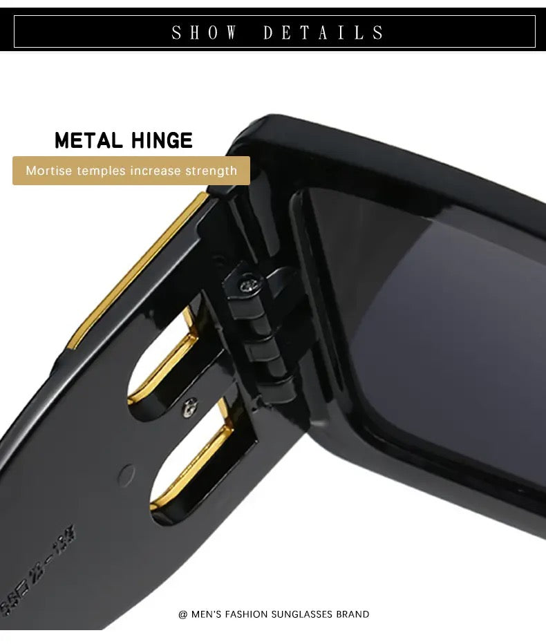 Kim-übergroß Retro Quadrat Sonnenbrille - RAIZA Collection
