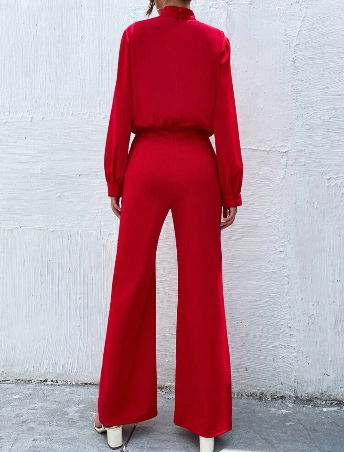 Raiza-Elegant Damen Jumpsuit mit Laternenärmeln ohne Gürtel - RAIZA Collection