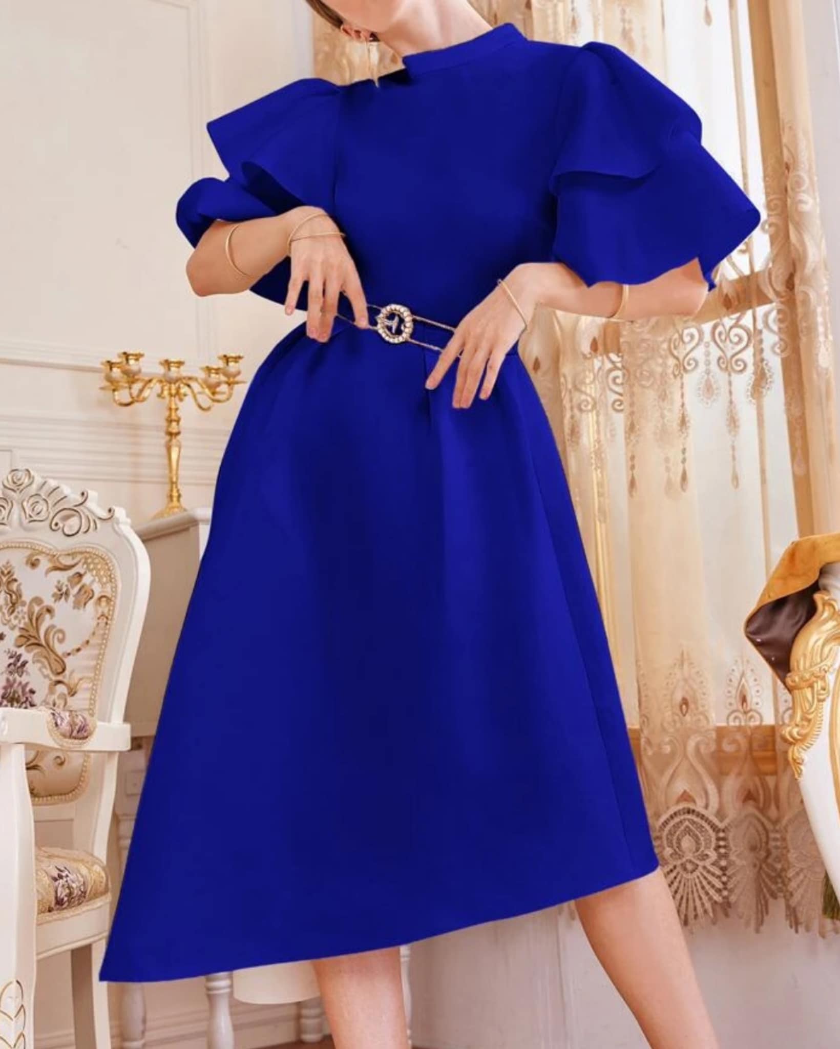 RAIZA Kleid mit stehkragen ohne Gürtel - RAIZA Collection