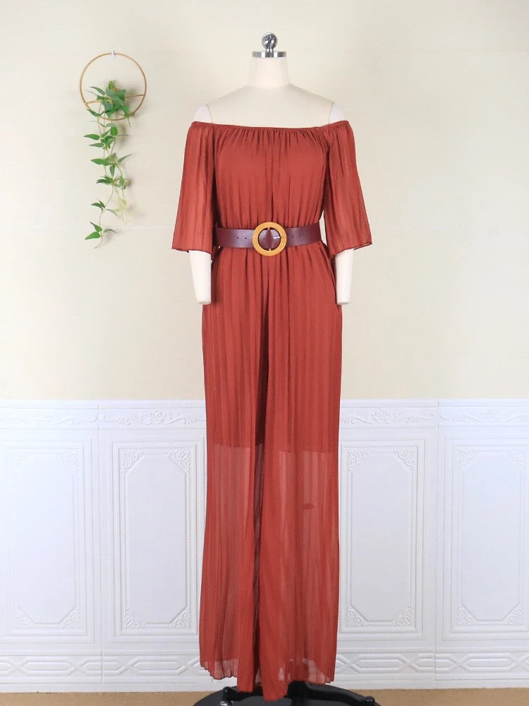 Damen Elegant lang Festlich Hohe Taille Overall Jumpsuit Hosenanzug Playsuit Weites Bein Romper Stylischer Jumpsuit mit Gürtel - RAIZA Collection