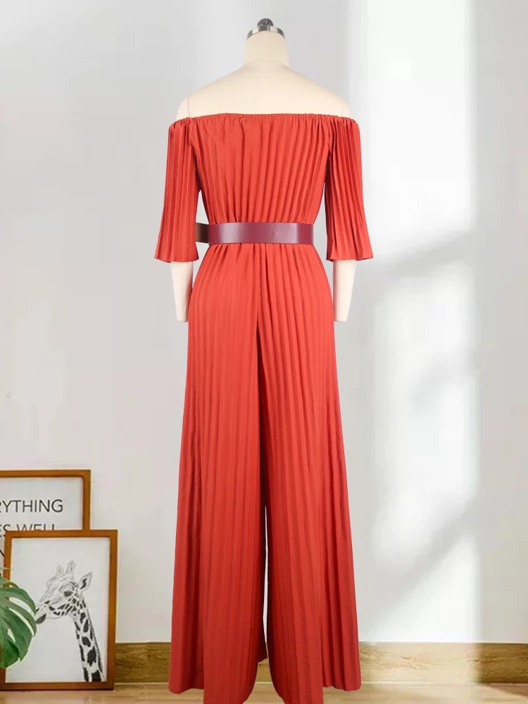 Damen Elegant lang Festlich Hohe Taille Overall Jumpsuit Hosenanzug Playsuit Weites Bein Romper Stylischer Jumpsuit mit Gürtel - RAIZA Collection