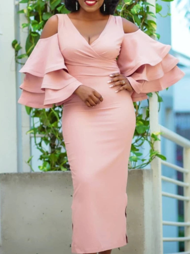 Raiza elegantes Kleid und Ärmel Rüschen - RAIZA Collection