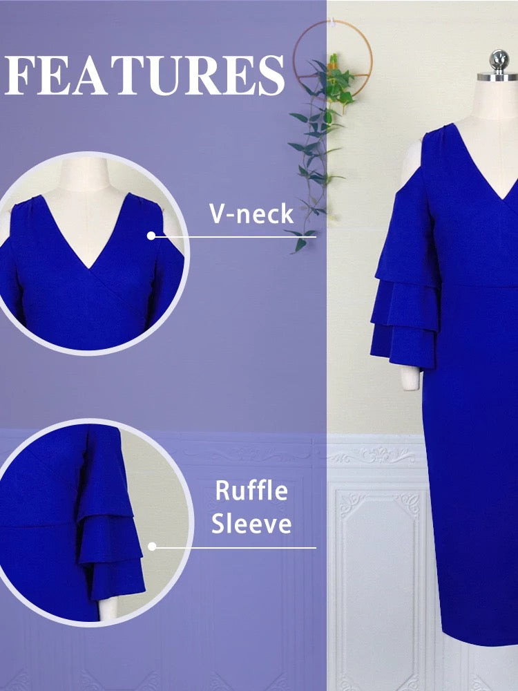 Raiza elegantes Kleid und Ärmel Rüschen - RAIZA Collection