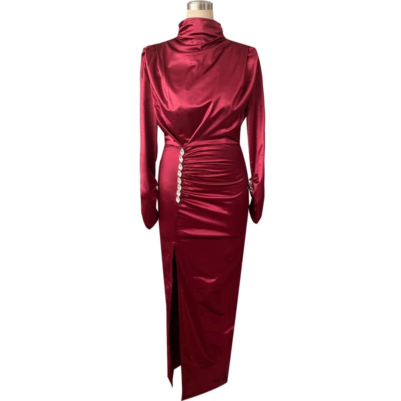 Raiza Langarm Satin Kleid - RAIZA Collection