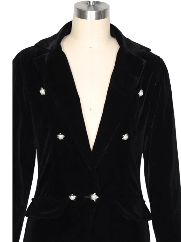 Damen Zwei Stücke Set Blazer und Hose mit Langen Ärmeln - RAIZA Collection