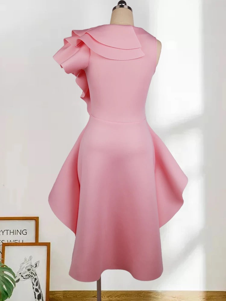 Damen elegantes Kleid mit Unregelmäßigen Länge - RAIZA Collection