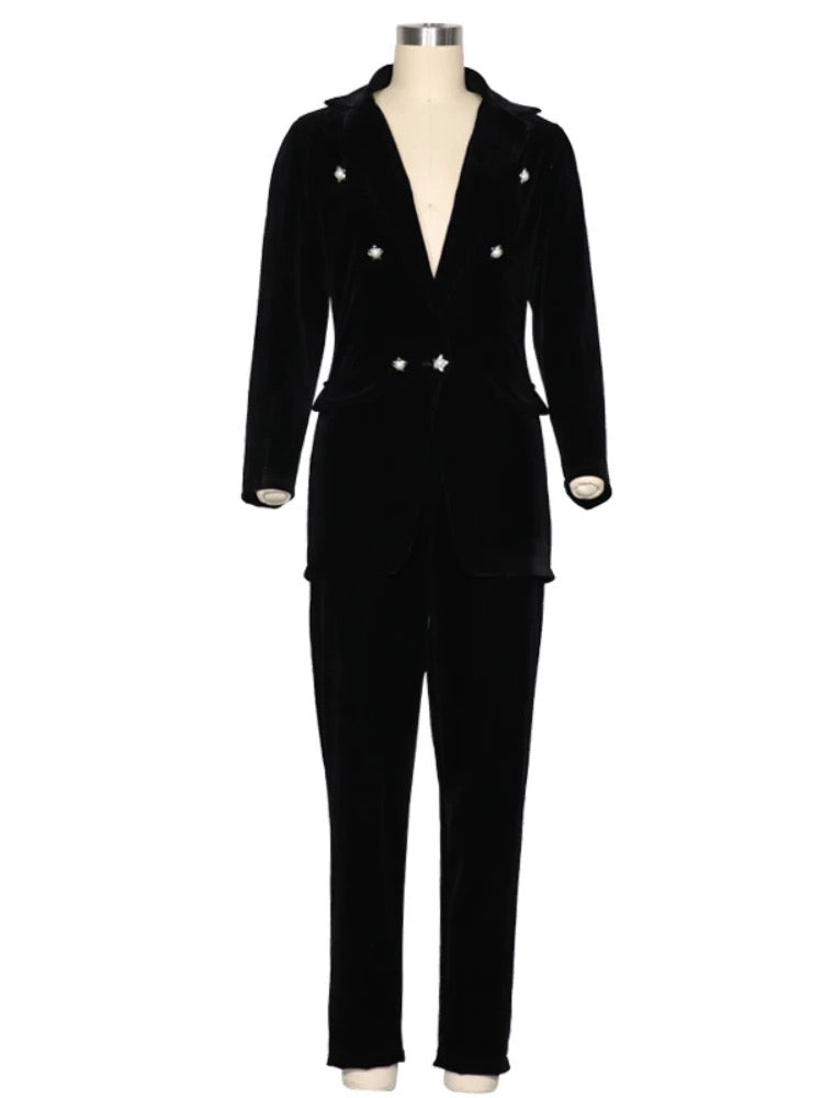 Damen Zwei Stücke Set Blazer und Hose mit Langen Ärmeln - RAIZA Collection