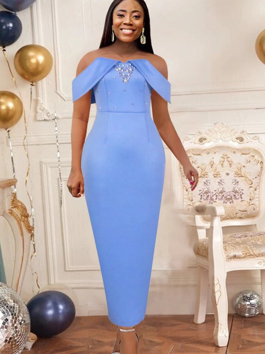 Damen ekegantes Kleid mit Perlen - RAIZA Collection